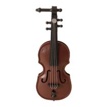 Acessório de mobiliário de casa de bonecas para violino em miniatura em plástico marrom