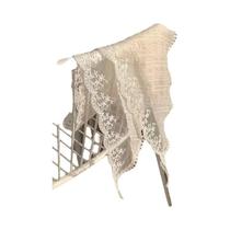 Acessório de moda para envoltório de cabelo triangular de renda branca francesa chique Alice
