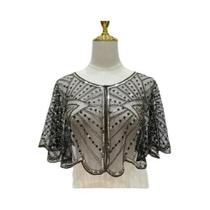 Acessório De Vestido Vintage Anos 20: Xale Curto Estilo Flapper Com Lantejoulas E Miçangas, Capa De