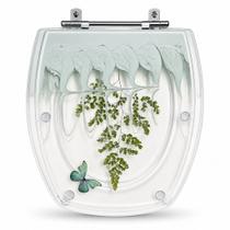 Acessório Decorativo de Banheiro Thema Incepa Colonial Verde Translucido Decorado Borboleta