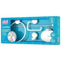 Acessorio P/Banheiro 5Pc Lavello Branco/Cromado Herc Acessorio P/Banheiro 5Pc Lavello Branco/Cromado Herc