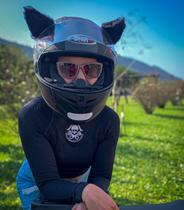 Acessório para Capacete de Moto Orelha de Gatinha preto