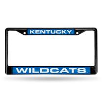 Acessório para carro/caminhão/SUV Rico Industries NCAA Kentucky Wildcats Black Laser Cut Chrome Frame 30 x 15 cm