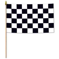 Acessório para Festa Beistle Bandeira Quadriculada em Rayon com Haste de 25 cm Acessório para Festa Beistle Bandeira Quadriculada em Rayon com Haste de 25 cm