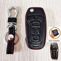 Acessório Revestido em Couro Capa Chaveiro Chave Canivete 4 Botões Ford Ka Focus Fusion Ecosport Acessório Revestido em Couro Capa Chaveiro Chave Canivete 4 Botões Ford Ka Focus Fusion Ecosport