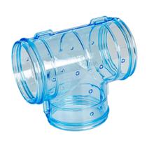 Acessório Tubo T Azul Para Gaiola Hamster 6 Unidades Pet Roe Jel Plast