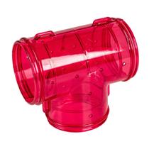 Acessório Tubo T Vermelho Para Gaiola Hamster 6 Unidades Pet Roe Jel Plast