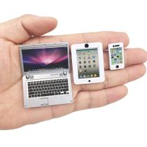 Acessório Vawuz Dollhouse Mini Laptop Tablet Smart Phone x3 Acessório Vawuz Dollhouse Mini Laptop Tablet Smart Phone x3