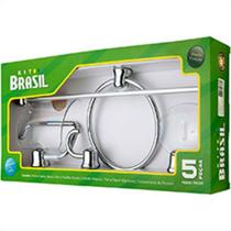 Acessorio Wc Brasil Cromado Cristal 5 Pecas B1302050/10 Acessorio Wc Brasil Cromado Cristal 5 Pecas B1302050/10