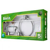 Acessorio Wc Brasil Cromado Cristal 5 Pecas B1302050/10 Acessorio Wc Brasil Cromado Cristal 5 Pecas B1302050/10