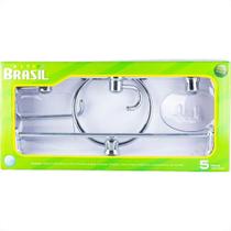 Acessorio Wc Brasil Kit Com 5 Pecas Cromado Acessorio Wc Brasil Kit Com 5 Pecas Cromado