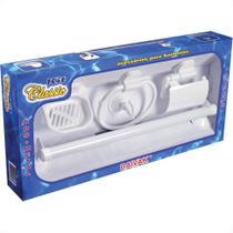 Acessorio Wc Daivak Abs+Metal Branco 5 Pecas Com Ventosa 503 Acessorio Wc Daivak Abs+Metal Branco 5 Pecas Com Ventosa 503