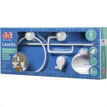Acessorio Wc Herc Lavello Kit Com 5 Pecas Branco 4090 Acessorio Wc Herc Lavello Kit Com 5 Pecas Branco 4090