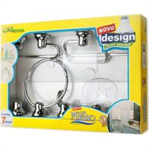 Acessorio Wc Milano Cromado Cristal 7 Pecas M1303-05010 Acessorio Wc Milano Cromado Cristal 7 Pecas M1303-05010