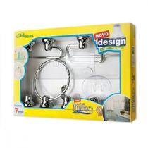 Acessorio Wc Milano Cromado Cristal 7 Pecas M1303-05010 Acessorio Wc Milano Cromado Cristal 7 Pecas M1303-05010