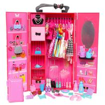 Acessórios Da Boneca Em Miniatura Móveis Casa De Bonecas Roupeiro Sapatos Roupas Para Barbie 30 Centímetros - ALISA