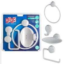 Acessórios De Banheiro 4 Peças Lavello Branco Herc Acessórios De Banheiro 4 Peças Lavello Branco Herc