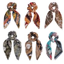 Acessórios de cabelo Cutewing Paisley Scrunchie Chiffon 6PCS