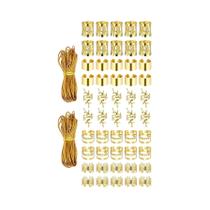 Acessórios De Cabelo Dourados Ajustáveis 52 Peças Para Tranças, Elásticos, Anéis, Pulseiras E