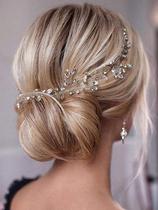 Acessórios de cabelo EARENT Wedding Bridal Prom Crystal Hair Vine para mulheres (prata) Acessórios de cabelo EARENT Wedding Bridal Prom Crystal Hair Vine para mulheres (prata)