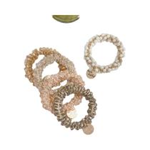 Acessórios De Cabelo Femininos Com Pérolas De Cristal E Elástico, 3 Peças/conjunto, Prendedor De