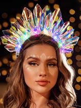 Acessórios de cabelo GENBREE Light Up Crown Rave para mulheres