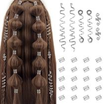 Acessórios de cabelo TEBIEKOY Gold para mulheres Loc Jewelry 26 unidades