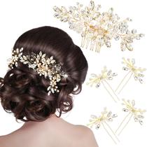 Acessórios de cabelo Yeshone Wedding Hair Comb com alfinetes de cabelo x5