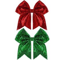 Acessórios de cabelo ZOLYCO Glitter Bow Clip, lantejoulas, 18 cm, 2 peças
