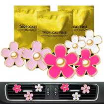 Acessórios de carro HicomFly Flower Vent Clips 6 peças rosa para mulheres Acessórios de carro HicomFly Flower Vent Clips 6 peças rosa para mulheres