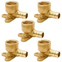 Acessórios de cotovelo Drop Ear RUBY.Q 1/2 PEX x 1/2 NPT em latão (pacote com 5) Acessórios de cotovelo Drop Ear RUBY.Q 1/2 PEX x 1/2 NPT em latão (pacote com 5)