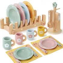 Acessórios de cozinha Play Toyssa Wooden Montessori 3-5 anos Acessórios de cozinha Play Toyssa Wooden Montessori 3-5 anos