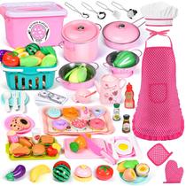 Acessórios de cozinha Toy Play Aojieni 121 unidades com avental e chapéu Acessórios de cozinha Toy Play Aojieni 121 unidades com avental e chapéu