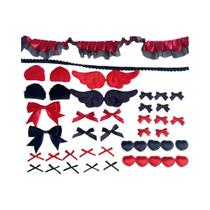 Acessórios De Decoração Para Bolsa DIY Em Renda Preta E Vermelha, Suporte Para Cartão De Beleza Acessórios De Decoração Para Bolsa DIY Em Renda Preta E Vermelha, Suporte Para Cartão De Beleza