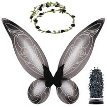 Acessórios de fantasia Funcredible Fairy Black Wings Crown Glitter