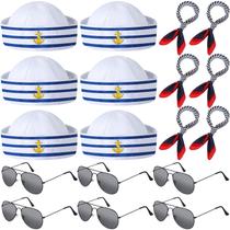 Acessórios de fantasia Hercicy Sailor Hat Scarf Óculos de Sol