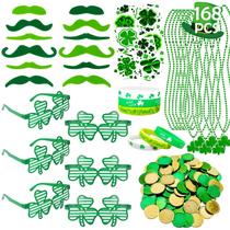 Acessórios de festa GOAUS St Patrick's Day 168 unidades para crianças/adultos