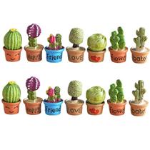 Acessórios de jardim de fadas LONCESS Succulents Cactus 14 peças Acessórios de jardim de fadas LONCESS Succulents Cactus 14 peças