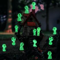 Acessórios de jardim de fadas POPKER Luminous Ghost 20 unidades