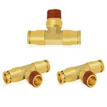 Acessórios de linha de ar Daptemn 3/8 DOT Tee Brass 3PCS para caminhão