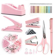 Acessórios de mesa UPIHO Pink Mini Stapler Tape Dispenser