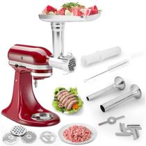 Acessórios De Moedor De Alimentos Metálico Para Batedeira KitchenAid, Moedor De Carne E Enchedor De