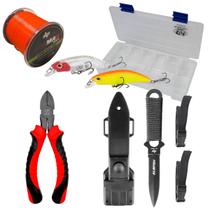 Acessórios de Pesca Linha Iscas Estojo Alicate Faca Tática