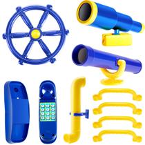 Acessórios de playground Deekin Swing Set Pirate 9 peças amarelo/azul