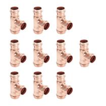 Acessórios de prensa de cobre Cherbo Tee de 3/4 polegadas, pacote com 10 unidades, Zero Lead