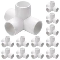 Acessórios de PVC de 4 vias e 1 polegada, grau de mobiliário, pacote com 12 unidades