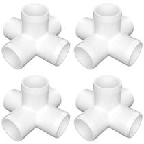 Acessórios de PVC de 5 vias LetsFix para móveis de 1 polegada (pacote com 4)
