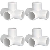 Acessórios de PVC LetsFix de 4 vias e 2 polegadas (pacote com 4) para móveis Acessórios de PVC LetsFix de 4 vias e 2 polegadas (pacote com 4) para móveis