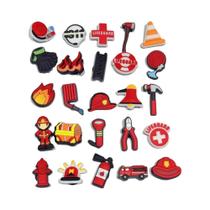 Acessórios De PVC Para Calçados Infantis Com Tema De Desenho Animado De Bombeiro, 25 Peças, Acessórios De PVC Para Calçados Infantis Com Tema De Desenho Animado De Bombeiro, 25 Peças,