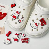 Acessórios De PVC Para Sapatos Hello Kitty Com Laço DIY, Presentes Para Festas Acessórios De PVC Para Sapatos Hello Kitty Com Laço DIY, Presentes Para Festas